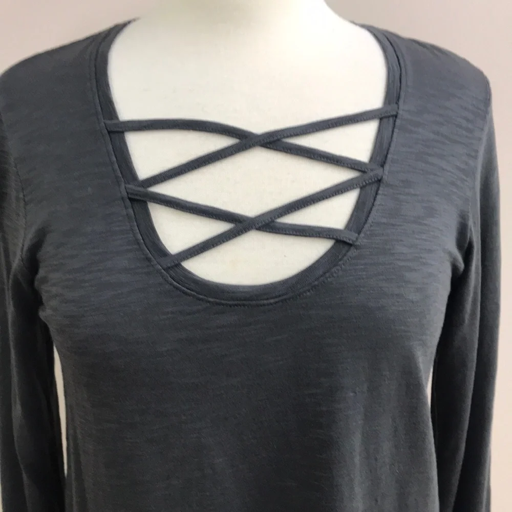 LILLA P gray tunic top small - Picture 2 of 7